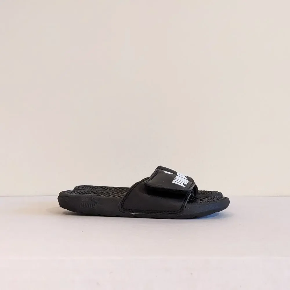 Puma Cool Cat V Slide Sandal Size 12 Black Hook & Loop Shoes